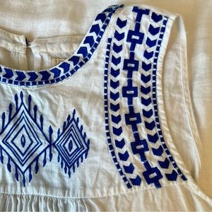 Embroidered J.Crew Linen Babydoll Tank